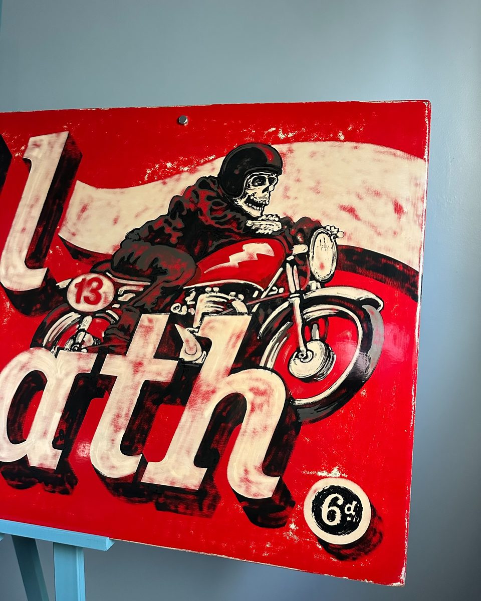 Motorcycle illustration and number 13 detail